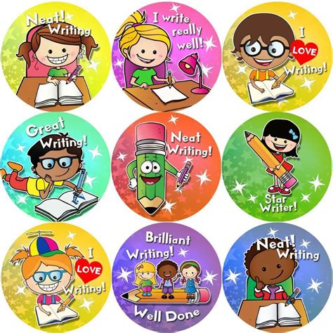 144 Writing Awards 30 mm Reward Stickers for School Teachers, Parents, Nursery | eBay