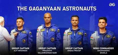 Gaganyaan: India names astronauts for a space flight - GeeksforGeeks