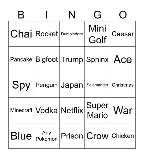 Infinite Craft Bingo Card