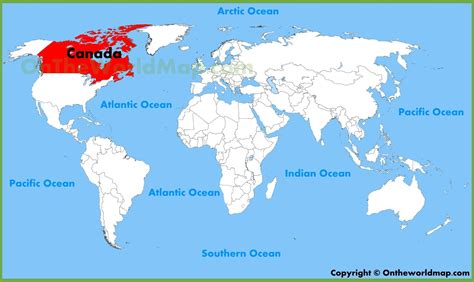 Canada in world map - Canada location in world map (Northern America ...