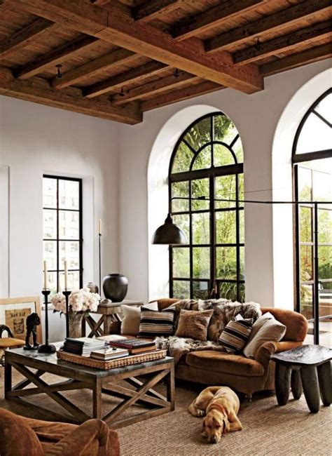 36 Cozy Living Room Designs With Exposed Wooden Beams - DigsDigs