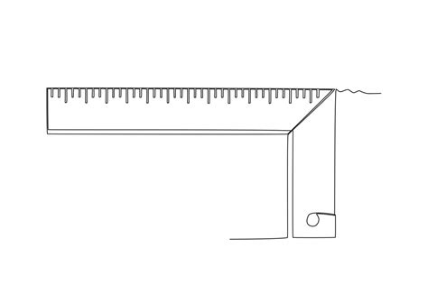 One continuous line drawing of an ruler. One line concept graphic ...