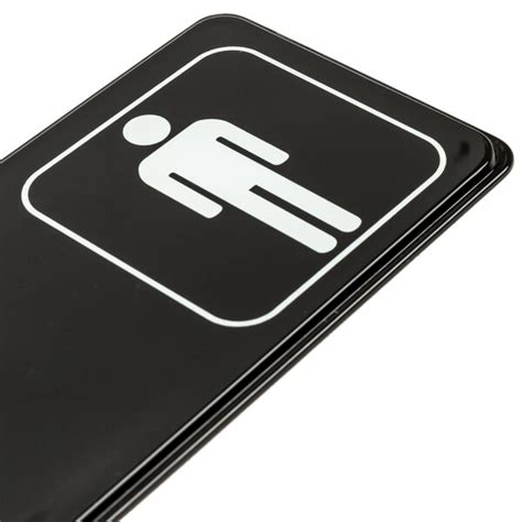 Men's Restroom Sign - Black and White, 9" x 3"