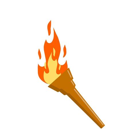 Torch with fire. Olympic flame. Greek Symbol of sports competitions ...