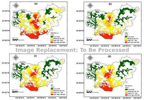 Maps of groundwater pollution vulnerability index (GPVI) using (a ...