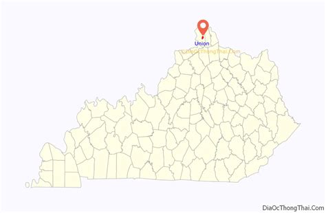 Map of Union city, Kentucky