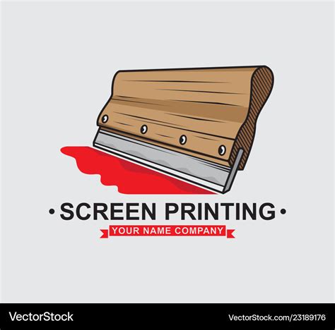 Logo screen printing squeegee design Royalty Free Vector