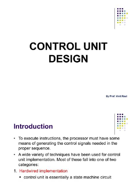 Control Unit Design | PDF