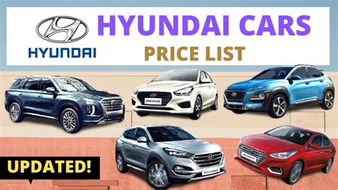 Top 60+ images hyundai cars price list - In.thptnganamst.edu.vn