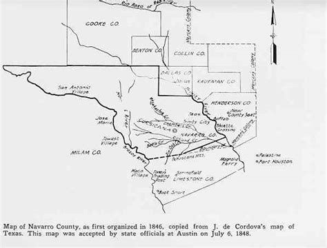 1846 Navarro County Map