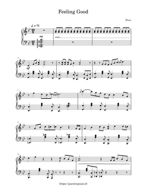 Feeling Good - Muse Sheet music for Piano (Solo) | Musescore.com