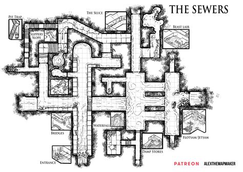 THE SEWERS. The Sewers are smelly, nasty and sometimes full of danger! : r/dndmaps