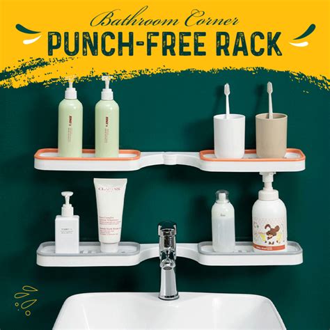 Bathroom Corner Punch-Free Rack