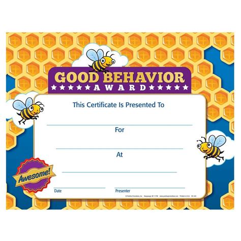 Good Behavior Award Certificate | Positive Promotions