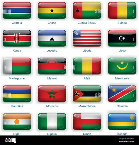 Button flags Africa two. Vector illustration. 3 layers. Shadows, flat flag you can use it ...