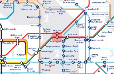 Mile End station map - London Underground Tube