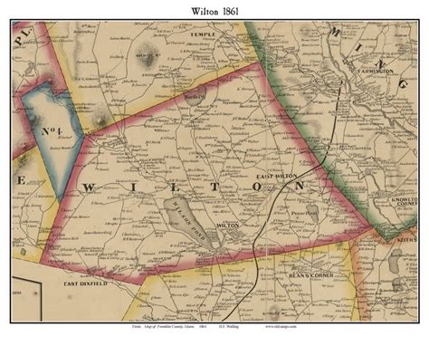 Wilton, Maine 1861 Old Town Map Custom Print - Franklin Co. - OLD MAPS