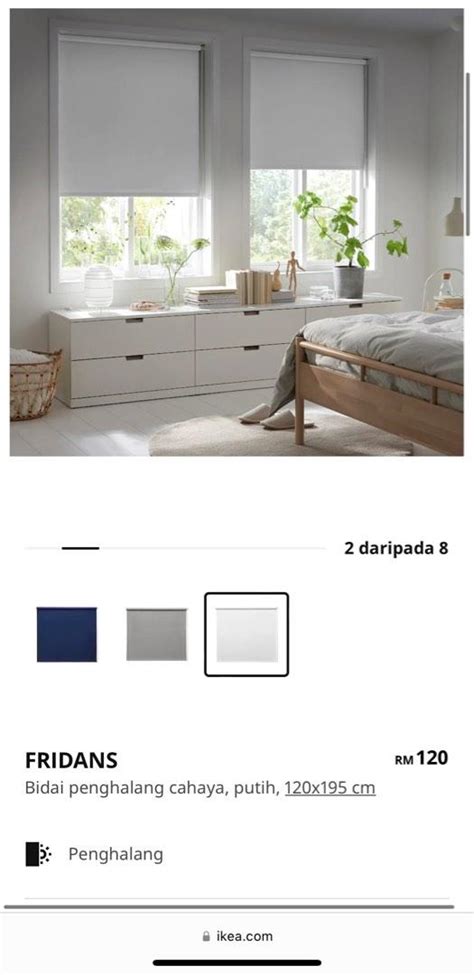 IKEA FRIDANS White Roller Blind, Furniture & Home Living, Home Decor ...