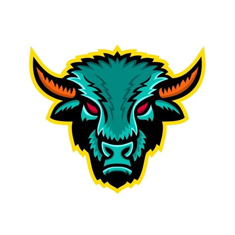 american bison head front mascot 2013589 Vector Art at Vecteezy