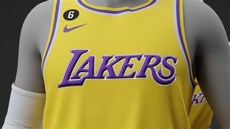 Los Angeles Lakers Home Jersey 2023 Main - 3D Model by ShehataDesigns