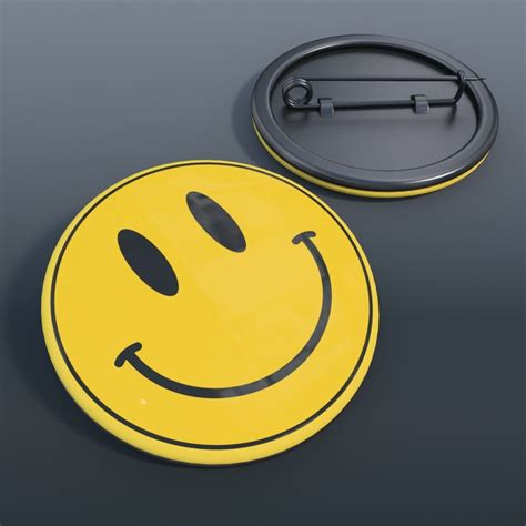 3d badge smiley face