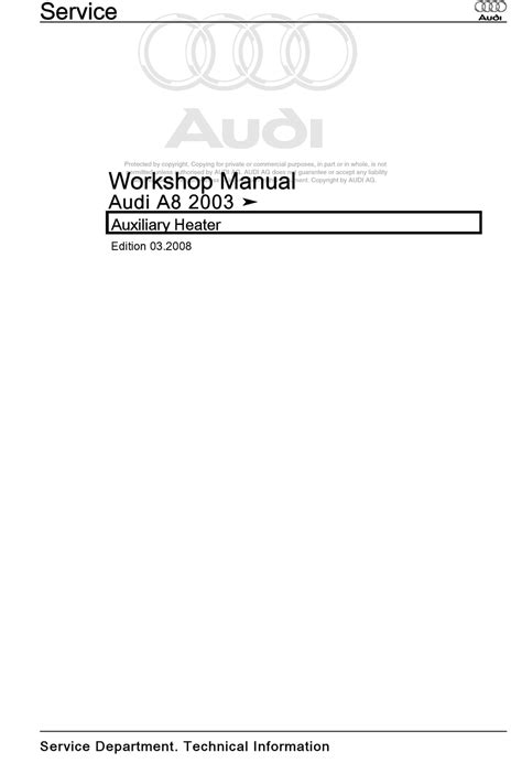 AUDI 2003 A8 WORKSHOP MANUAL Pdf Download | ManualsLib