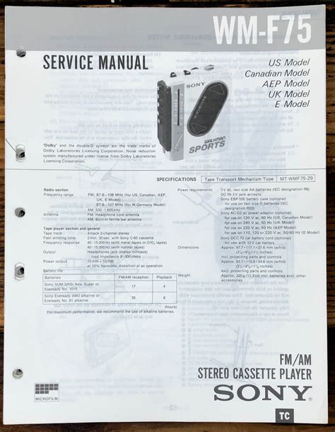 Radio Cassette Service Manual *Original* – Vintage Audio Store ...