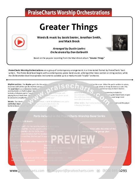 Greater Things (Mack Brock) - PraiseCharts