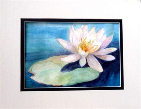 Water Lily Lily Pad Original Watercolor Painting by RenateDiroll