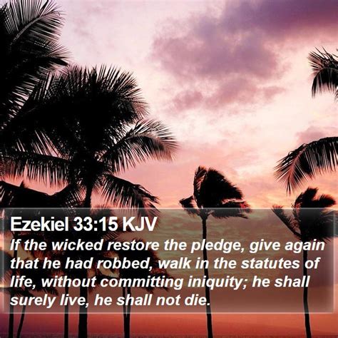 Ezekiel 33:15 KJV Bible Verse Images