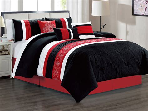 Red Black And White Comforter Sets Queen / Queen King Bed Red Black ...