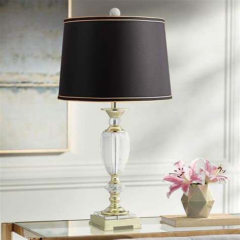 Traditional Cut Glass Urn Table Lamp with Black Gold Shade - #91T52 ...