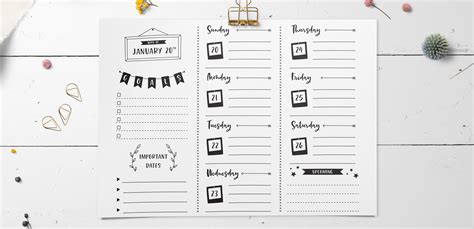 Create a Bullet Journal Weekly Planner Design in Illustrator - Every ...