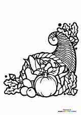 Thanksgiving cornucopia  Coloring Pages For Kids sketch template