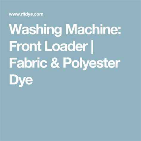 How to Dye Using the Washing Machine — Rit Dye | Washing machine, Machine, Rit dye