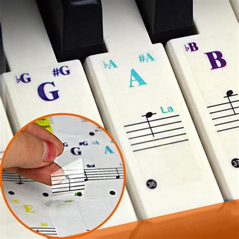 1-Set-Piano-Keyboard-Stickers-Stickers-Of-Stave-Notes-Removable-88-Key ...