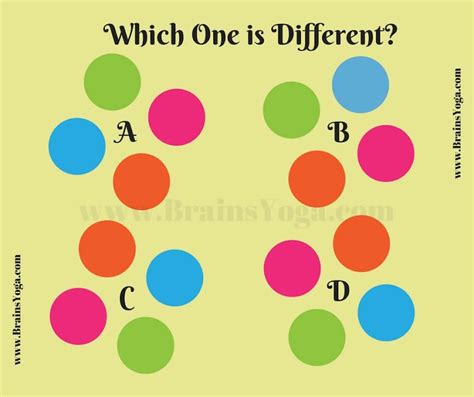 Which One is Different? Picture Puzzle with an Answer