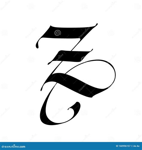 Letter Z, In The Gothic Style. Vector. Alphabet. The Symbol Is Isolated On A White Background ...