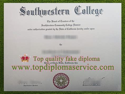 Steps to order a fake Southwestern College diploma online