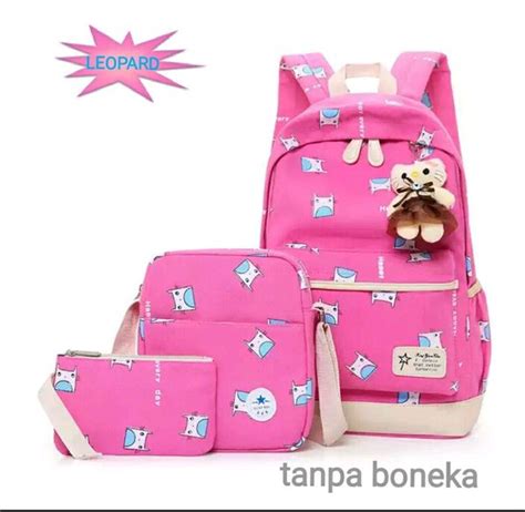 Jual Tas Sekolah Anak Perempuan Tas Gendong Backpack Set 4in1 Monster Cat di Lapak Grosir Tas ...