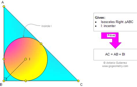 Geometry Problem 976: Isosceles Right Triangle, 45 Degrees, Incenter ...