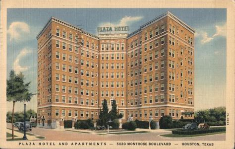 Plaza Hotel and Apartments Houston, TX Postcard