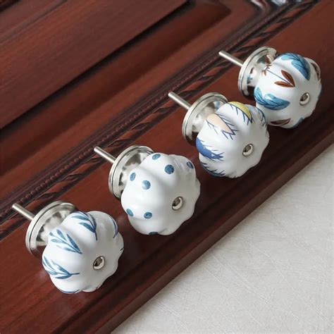 Aliexpress.com : Buy Ceramic Knobs Dresser Knob Colorful Cabinet Pulls Knobs Blue / Unique ...