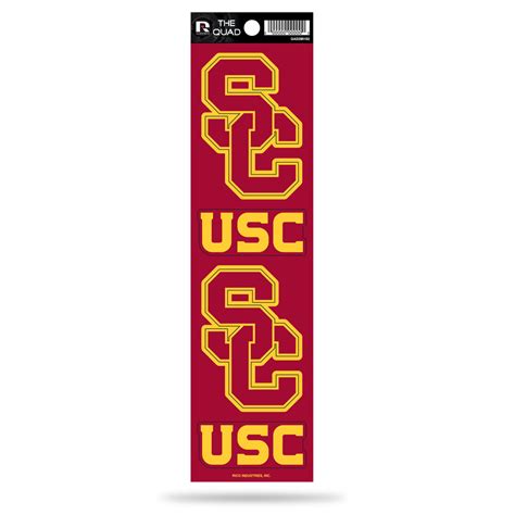 USC Trojans Set of 4 Decals Stickers The Quad by Rico 2x2 Inches – Hub City Sports