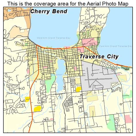 Aerial Photography Map of Traverse City, MI Michigan