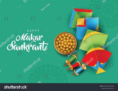 Indian Festival Happy Makar Sankranti Poster Stock Vector (Royalty Free ...