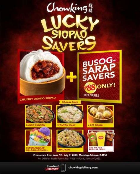 Chowking Lucky Siopao Savers for only ₱88 -Busog-sarap Merienda Combo ...