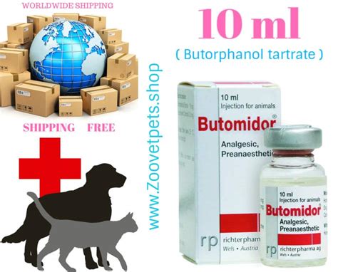 10ml ( Butorphanol tartrate ) dogs, cats, horses Long and strong pain ...