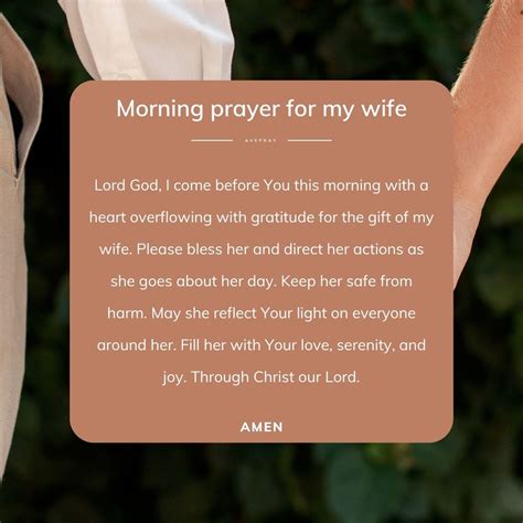 Morning Prayer for My Wife