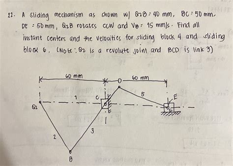 Solved 22. A Sliding mechanism as shown W) 220 : 40 mm, | Chegg.com